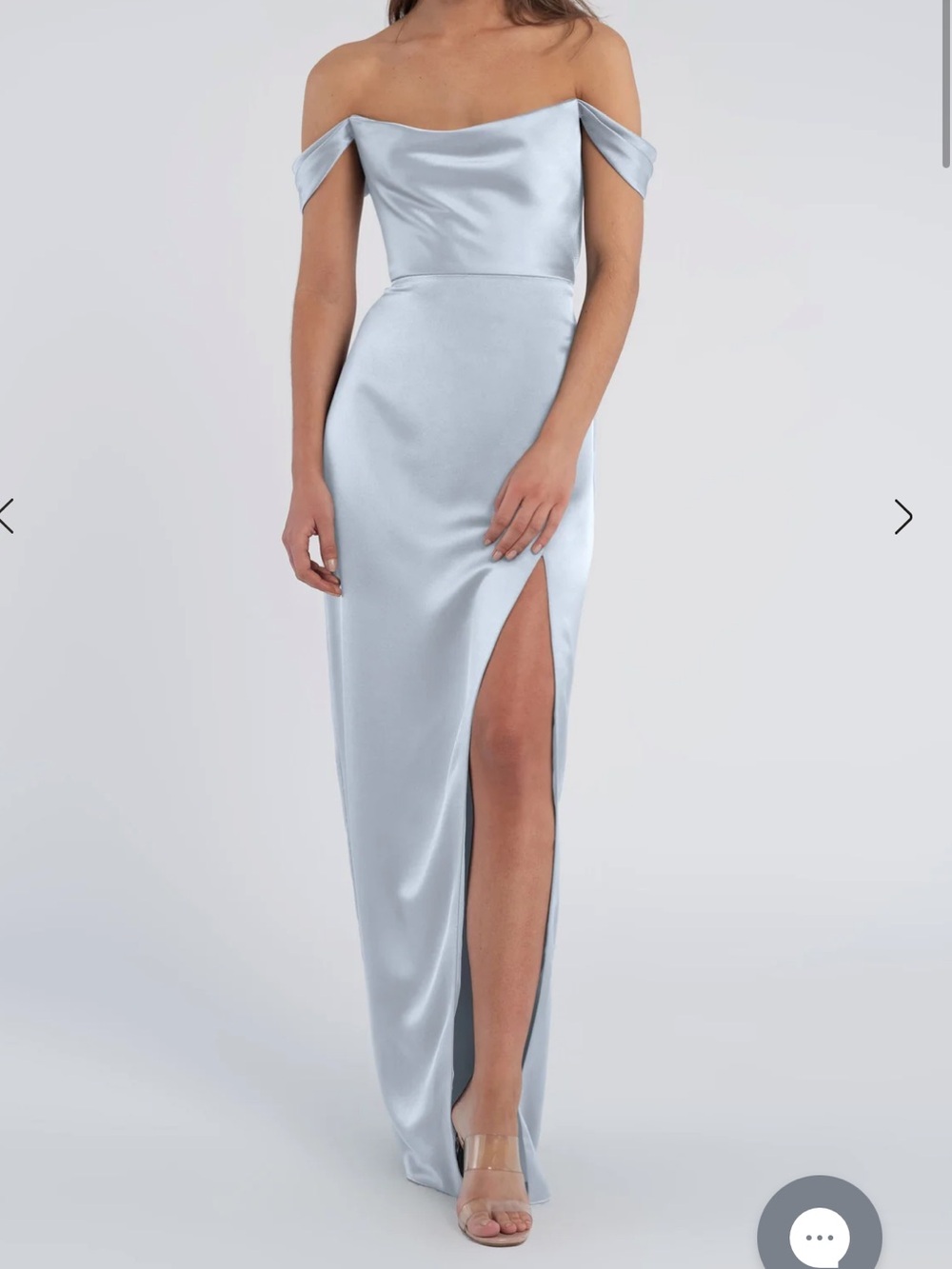 Jenny Yoo Sawyer Satin Bridesmaid Dress, Whisper Blue SIZE 8